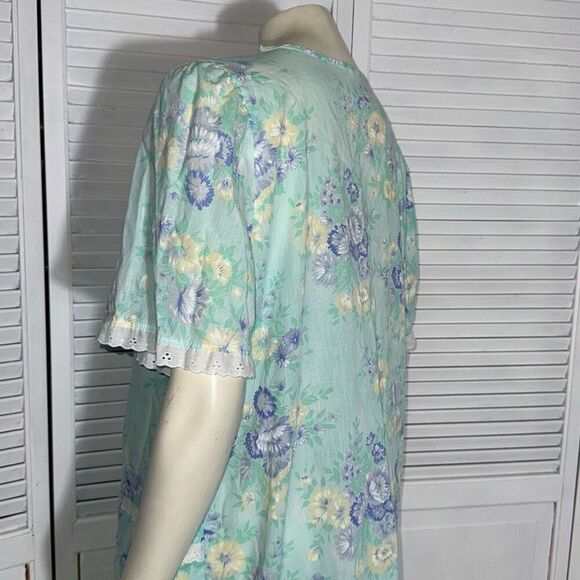 Vintage Simply Basic Pearl Snap House Dress Robe Size Large - Picture 9 of 12